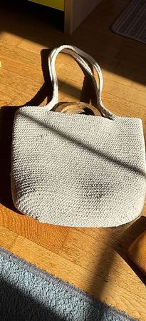 Basttasche beige 32x36 cm neu