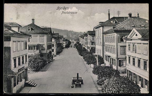 Cartoline postali: AK Heiden, Brunnen in der Poststrasse – Usato da Berlin venduto da bartko-reher