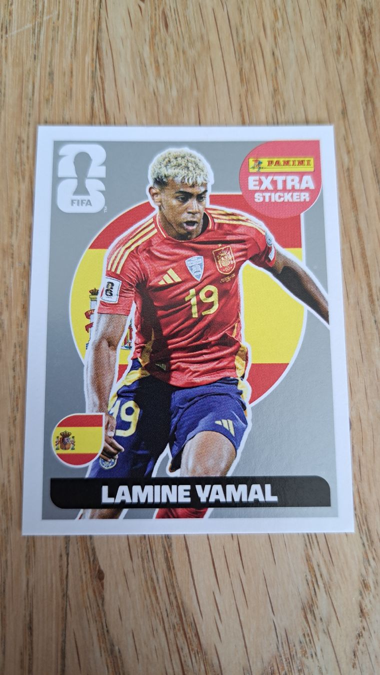 Panini WM 2026 Extra Sticker Lamine Yamal Sticker Silber (Neu (gemäss ...
