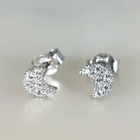 Boucles d'oreille cubic zirconium motif "Lune" Ag925