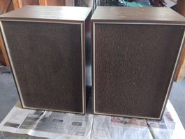 Paire d'enceintes vintage en bois occasion super Etat