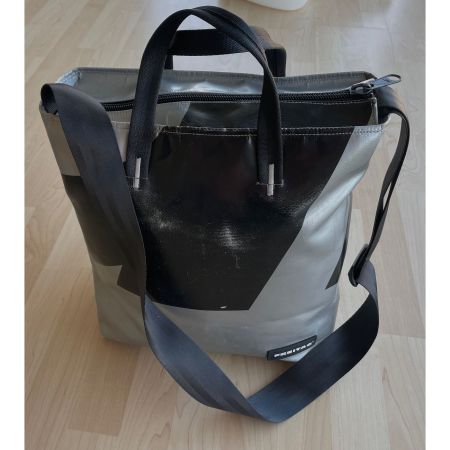 Unikat Freitag Tasche, spezial, grau/schwarz, 43,5x40x12cm