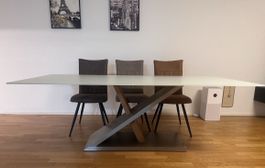 Designer Esstisch Milchglasplatte 220cm