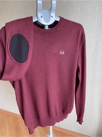 La Martina Pullover L Bordeaux Ellbogenpatches