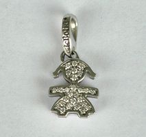 Le Bebé Mädchen Anhänger 750 Weissgold Diamant 1.4g