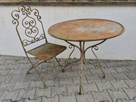 Gartentisch und Stuhl Schabby chic