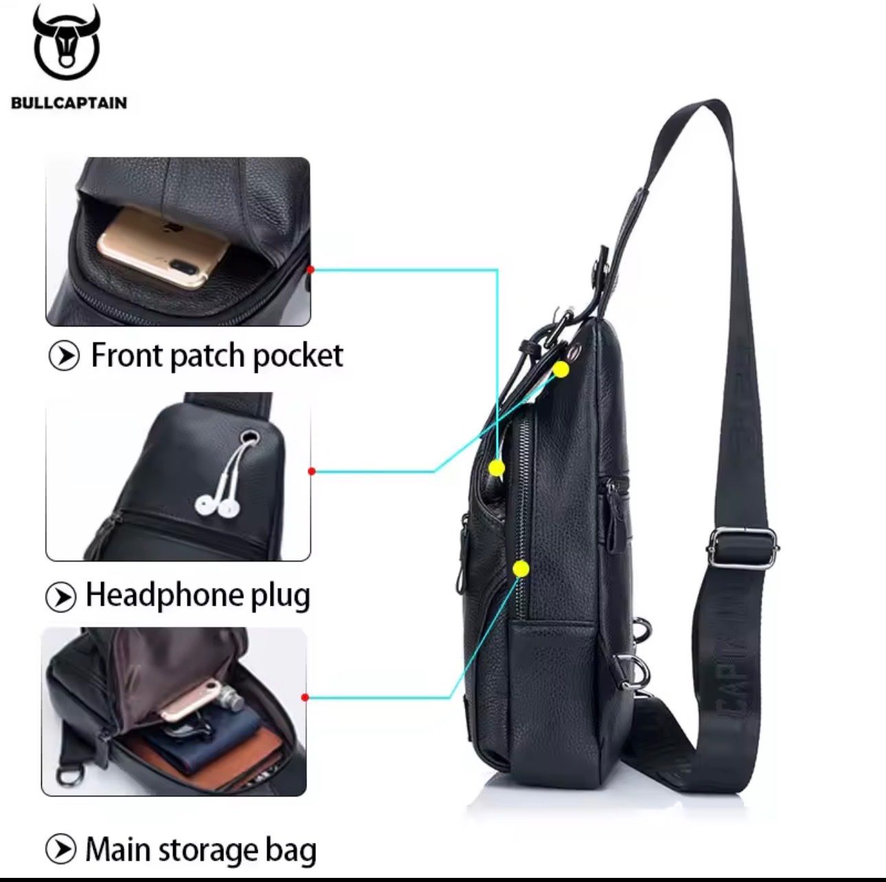 Borse: BULLCAPTAIN Mode Herren Leder Brusttaschen – Nuovo e nell'imballaggio originale da Frauenfeld venduto da iphone6 1