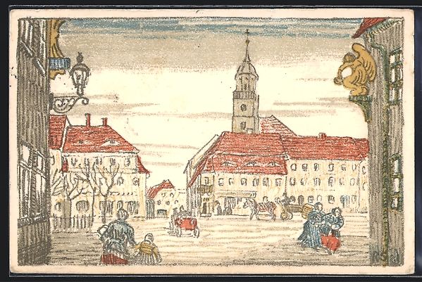 Cartes postales: Steindruck-AK Bischofswerda, Festpostkar – D'occasion à Berlin par bartko-reher