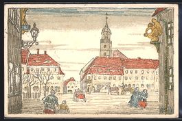 Steindruck-AK Bischofswerda, Festpostkar