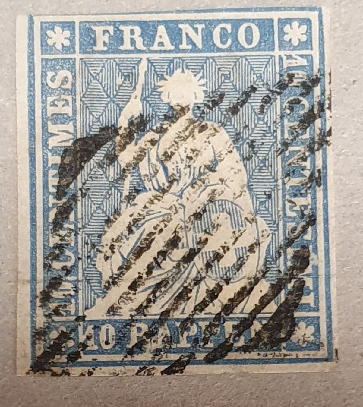 Tutti i francobolli: Strubel 23A3.c KF 2.02 mit Attest – Usato da Balgach venduto da SIMEON27