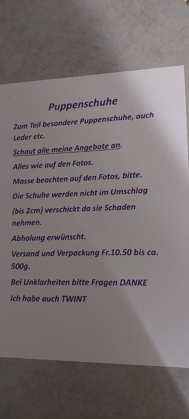 Puppen: Puppenschuhe – Gebraucht aus Muri AG von nindo1 1