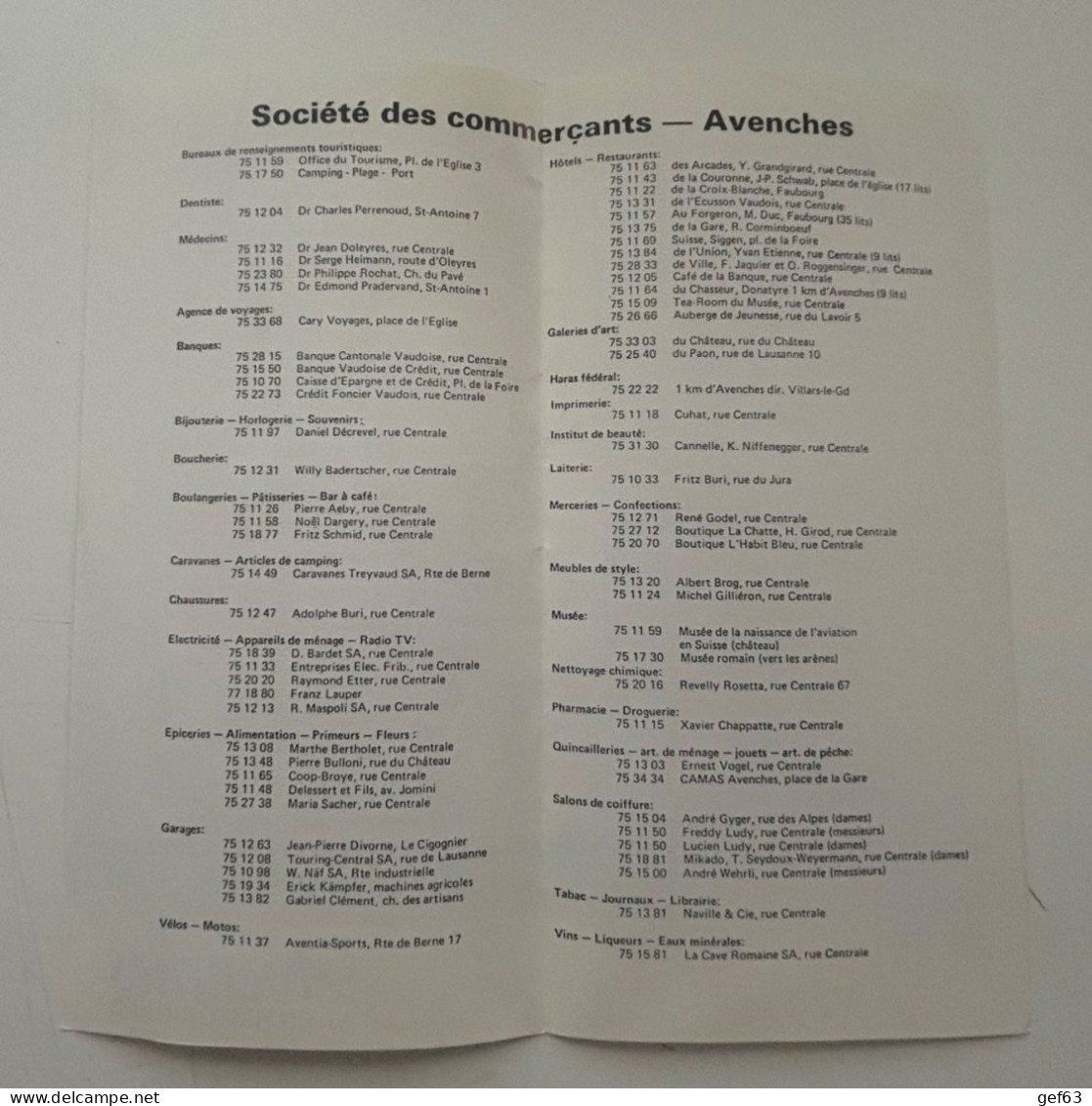 Dokumente: Dépliant touristique d'Avenches – Gebraucht aus Neuchâtel von gefdeneuch 6