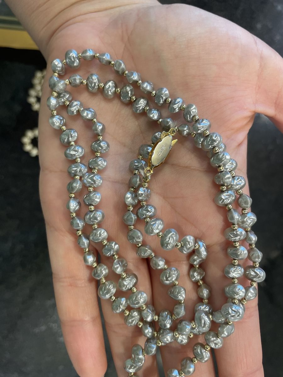 Catenine: Zwei elegante Vintage-Perlenketten mit Silberverschluss – Usato da Reinach BL venduto da pupa.ball 2