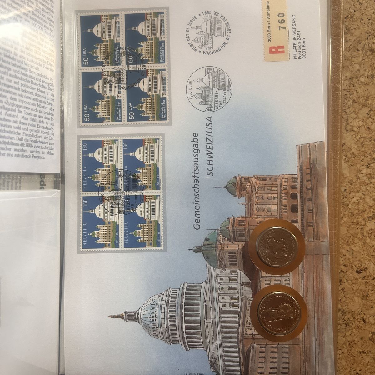 Tutti i francobolli: Sonderbriefmarken-Set amerika/schweiz/ bern etc – Usato da Laufen venduto da belleskulptur 7
