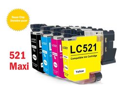LC-521- Brother, Kompat. Drucker-Patronen Tinte (4x) MAXI