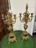 Paire de candélabres anciens en bronze/laiton doré - Style N