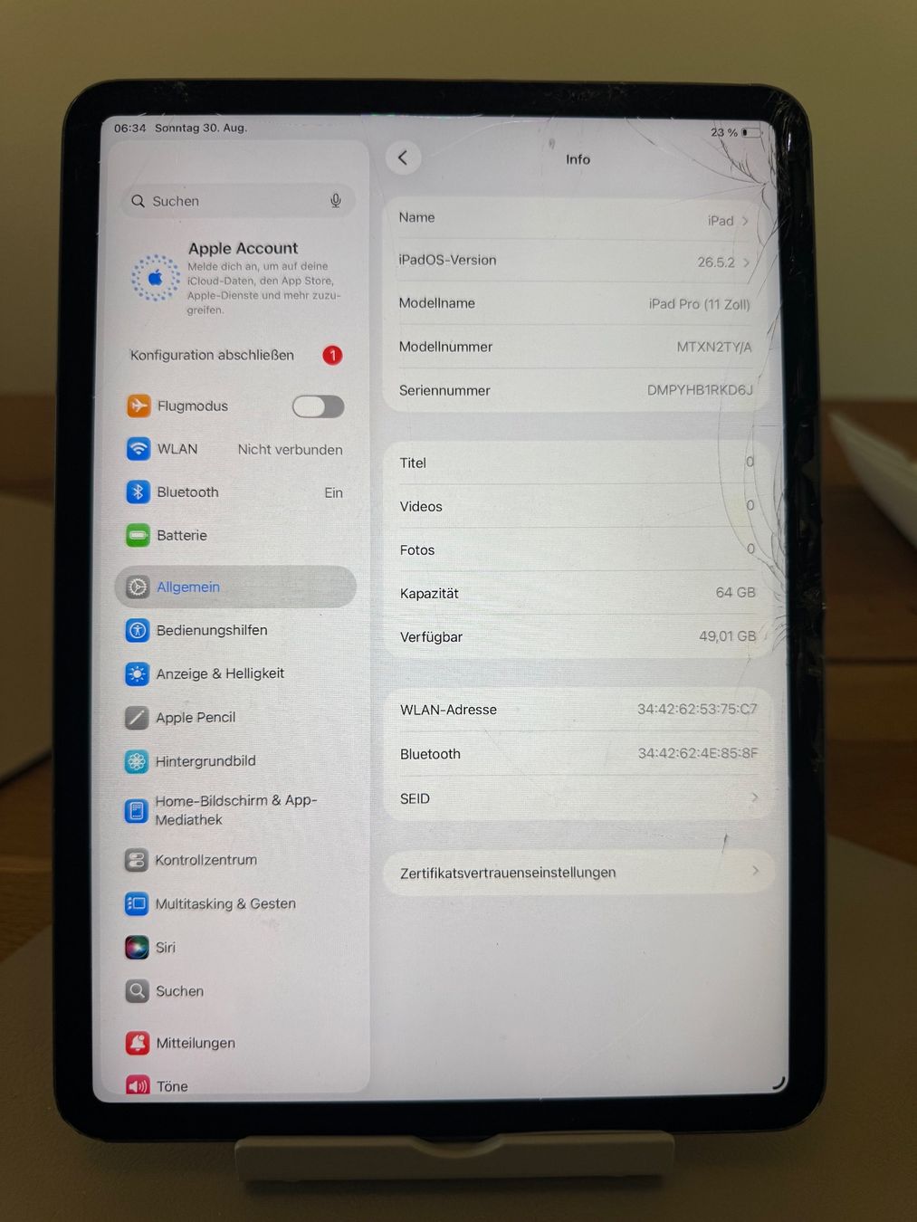 Apple Tablet PC: iPad Pro (11 Zoll, 1Generation) – Defekt aus Adliswil von Busys 2