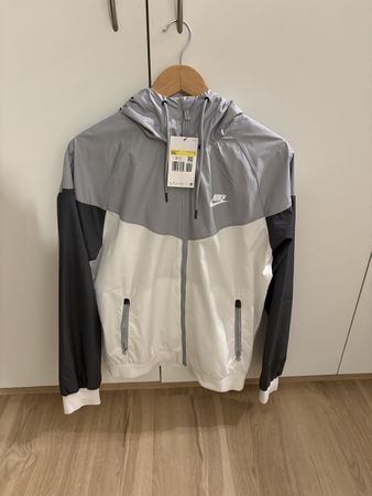 Original Nike Windrunner Jacke in Grau/Weiss, Neu!