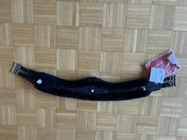 Mattes Langgurt Mond Lammfell schwarz 125cm neu