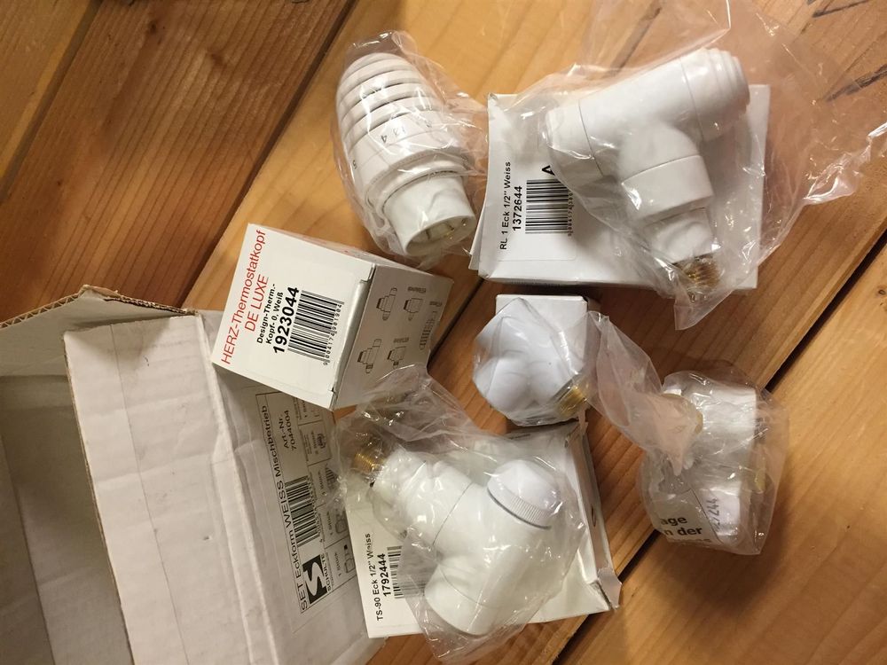 Thermostat-Set Eckform 1/2" weiss-408 1