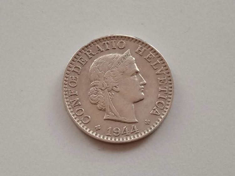 Alle Münzen: 20 Rappen Münze, Schweiz 1944 – Gebraucht aus Zollikofen von kom_2ddj