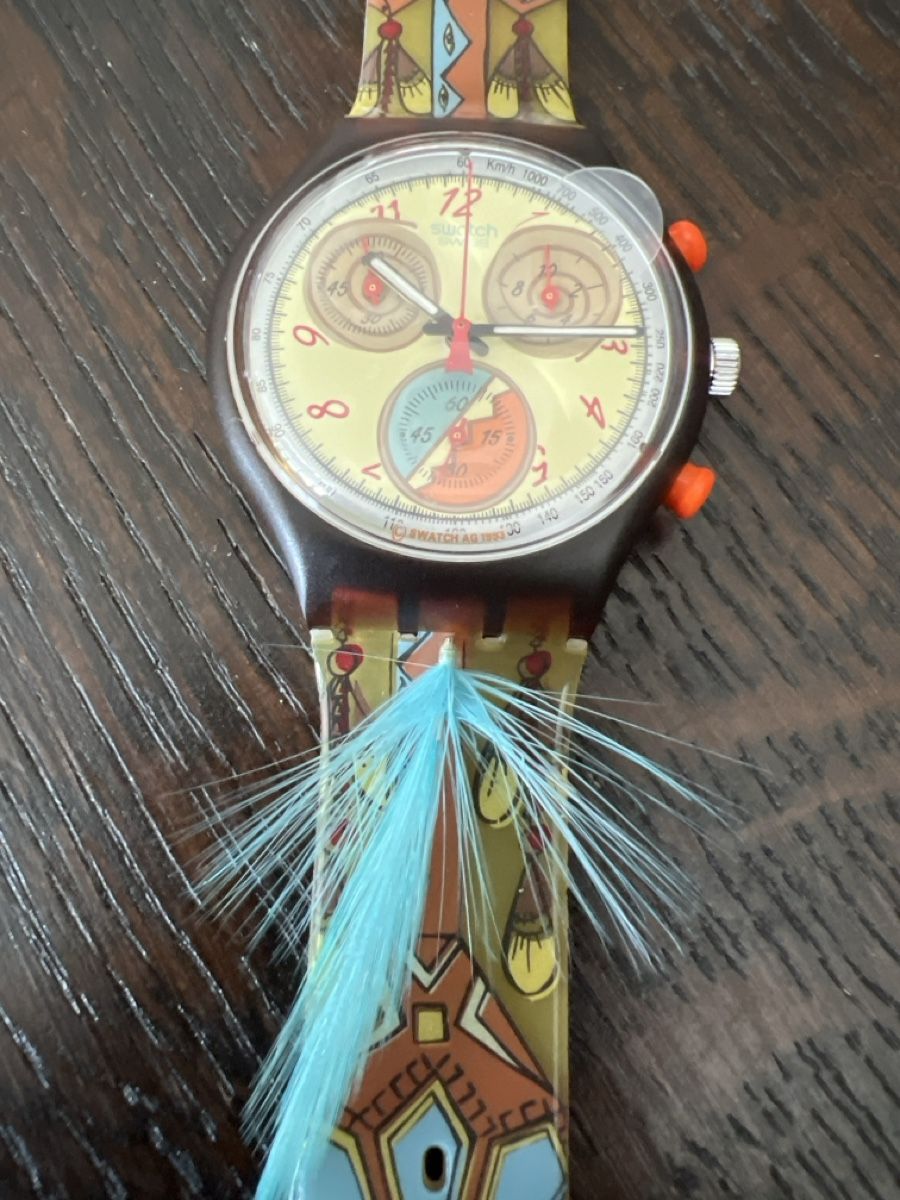 Swatch Orologi: Swatch Chrono (SCO100) Dancing Feathers – Nuovo e nell'imballaggio originale da Künten venduto da Spike17 1