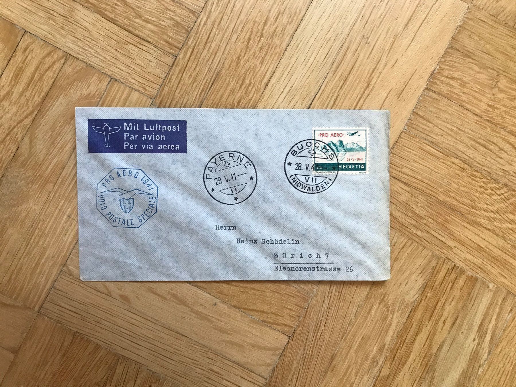 Tous les timbres: 1941 Pro Aero. Couvert mit F35 ET – D'occasion à stäfa par brandy66