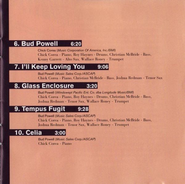 CD: Chick Corea & Friends REMEMBERING BUD POWELL Joshua RedmanCD – Usato da Kandergrund venduto da Sososo 4