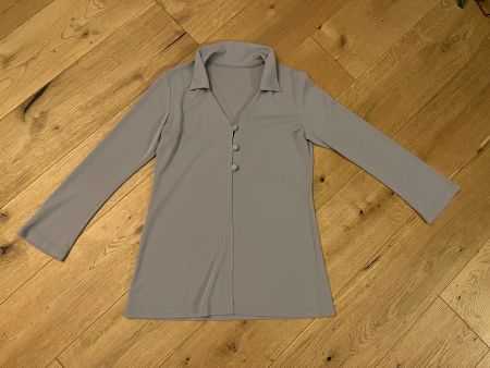 Hochwertige und elegante 90s Vintage Bluse grau-mint