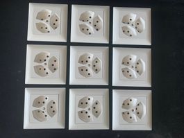 Set 9 Stück Feller Edizio DUE 3xT13 Steckdose