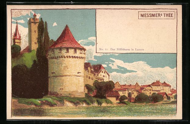 Cartoline postali: Litho Luzern, Nöllithurm, Reklame Messm – Usato da Berlin venduto da bartko-reher