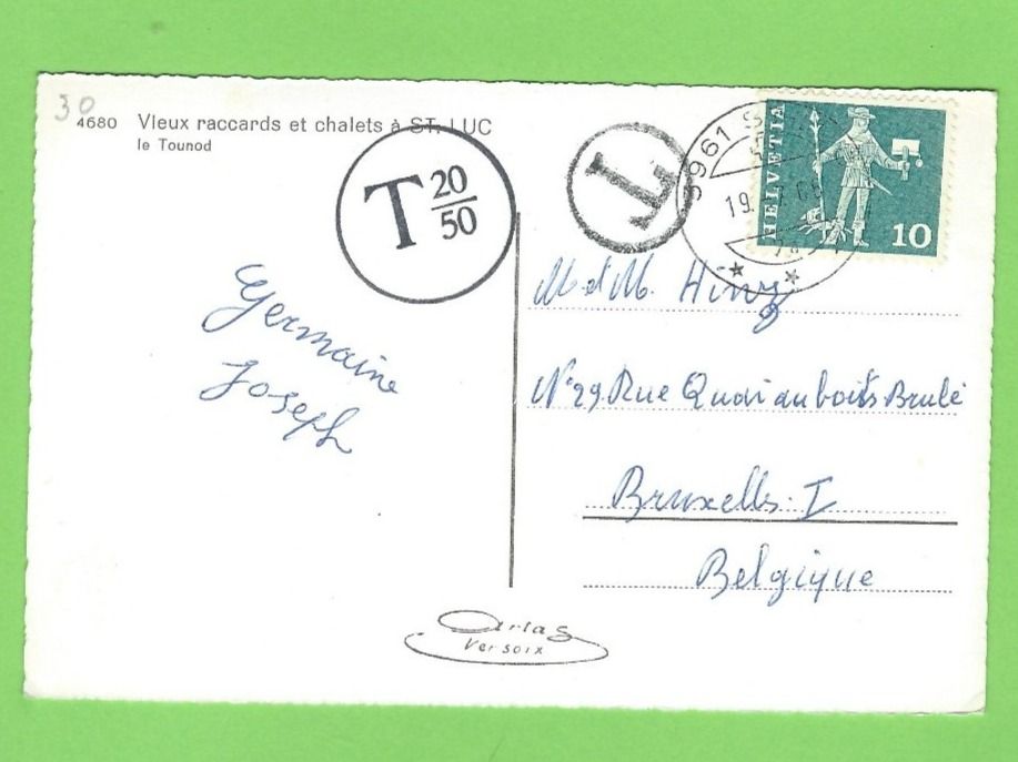 Cartoline postali: Vieux raccards et chalets à St. Luc – Usato da Zürich venduto da t24_de 1