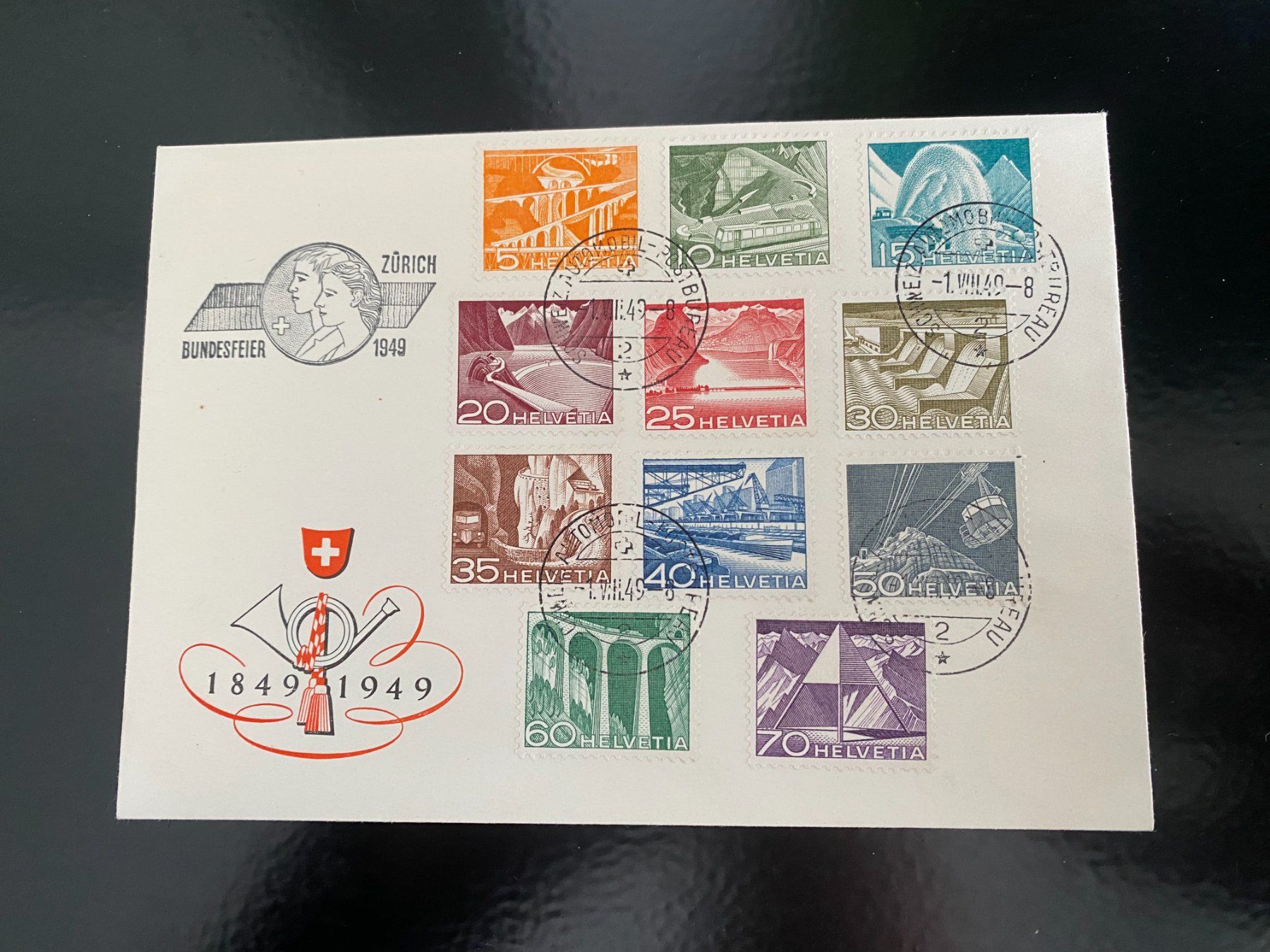 Tutti i francobolli: 1949 Technik & Landschaft / FDC Ohne Adresse – Usato da Grand-Lancy venduto da Dany1973