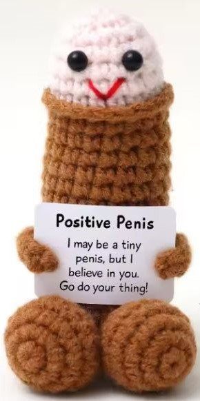 Statuette: Strickfigur positiver Penis Motivation Geschnkidee Mantra – Nuovo e nell'imballaggio originale da Dättlikon venduto da easythings 1