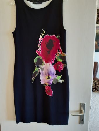 Elegantes Sommerkleid schwarz bunt Gr. 38