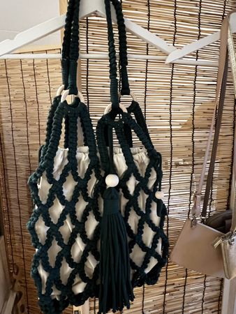 Makramee Tasche Boho Ibiza Style Handarbeit  grün NEU