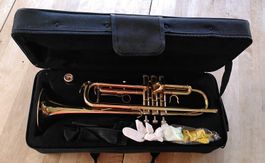 Trompete Gold Messing mit Koffer gebraucht
