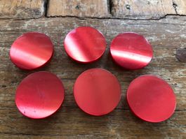 6 Stk. Vintage Knöpfe rot glänzend 2.5cm