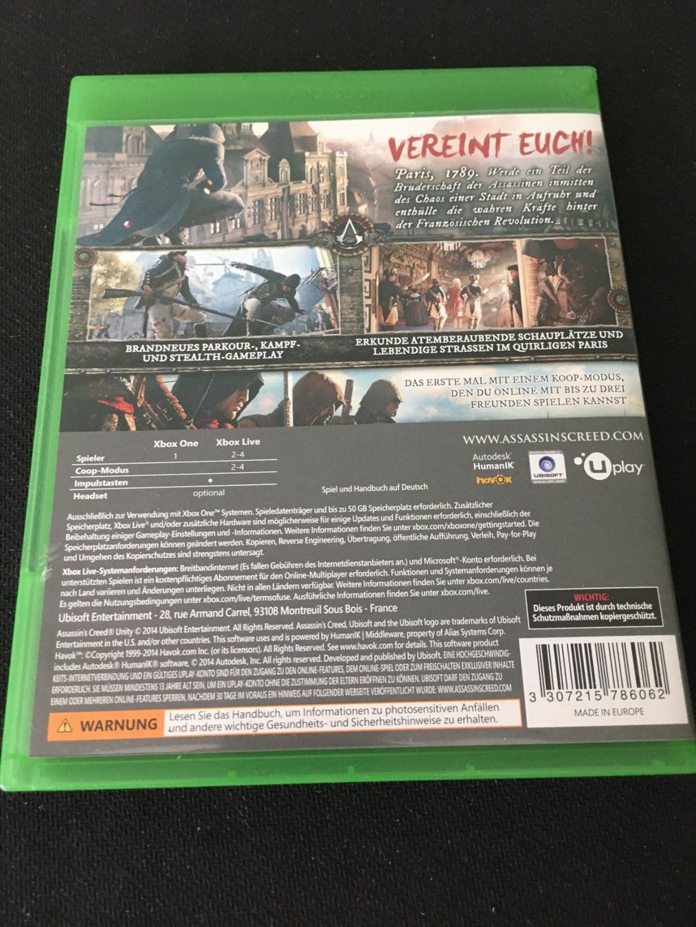 Microsoft Spiele: Assassin's Creed - Unity für Xbox One – Gebraucht aus St.Gallen von Punktchen01 1