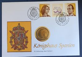 Numisbrief Königshaus Spanien mit Sondermünze ab 1 Fr. !!