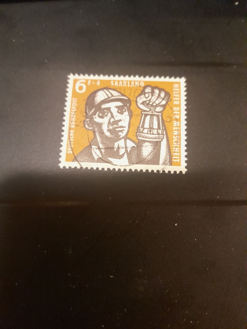 Tutti i francobolli: Timbre rare Sarre 6F+4 "Aider l'humanité" - 1955. – Usato da Marly venduto da globetrotter1723