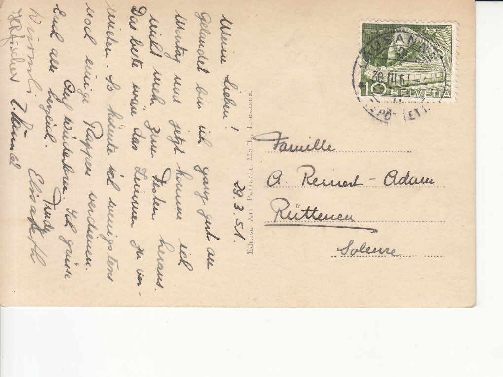 Cartoline postali: Lausanne Terreaux 1951 – Usato da Bürglen TG venduto da StampGraf 1