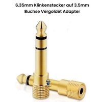 6.35mm Klinkenstecker auf 3.5mm Buchse Vergoldet Adapter