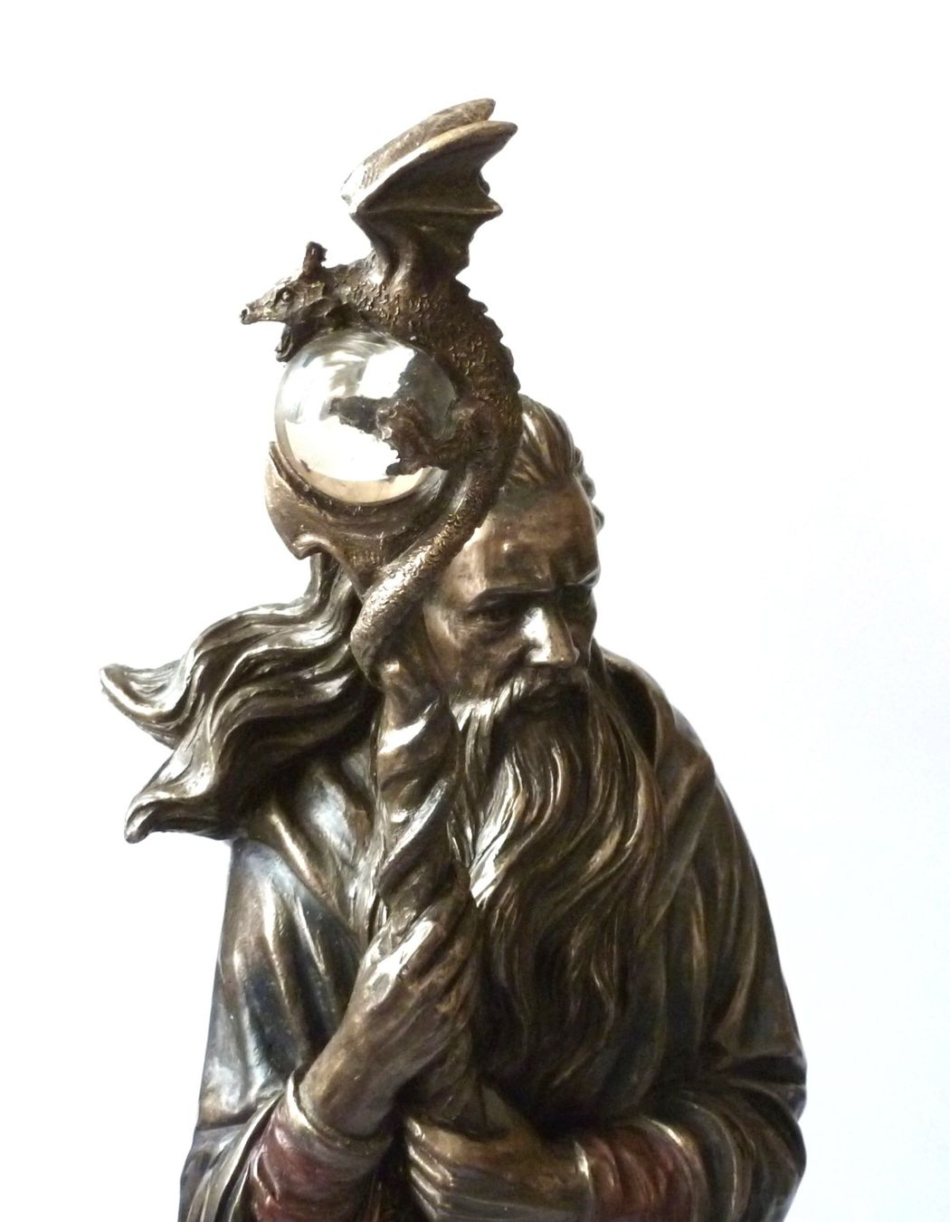 Figuren: Merlin - Kunstharz-Statue mit Kristallkugel – Neu und originalverpackt aus Mauren von Yeelen 4