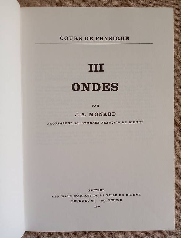 Libri: ONDES – Usato da Ecublens VD venduto da fur_y28q 1