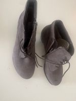 Stiefeletten Damen grau Leder Reissverschluss