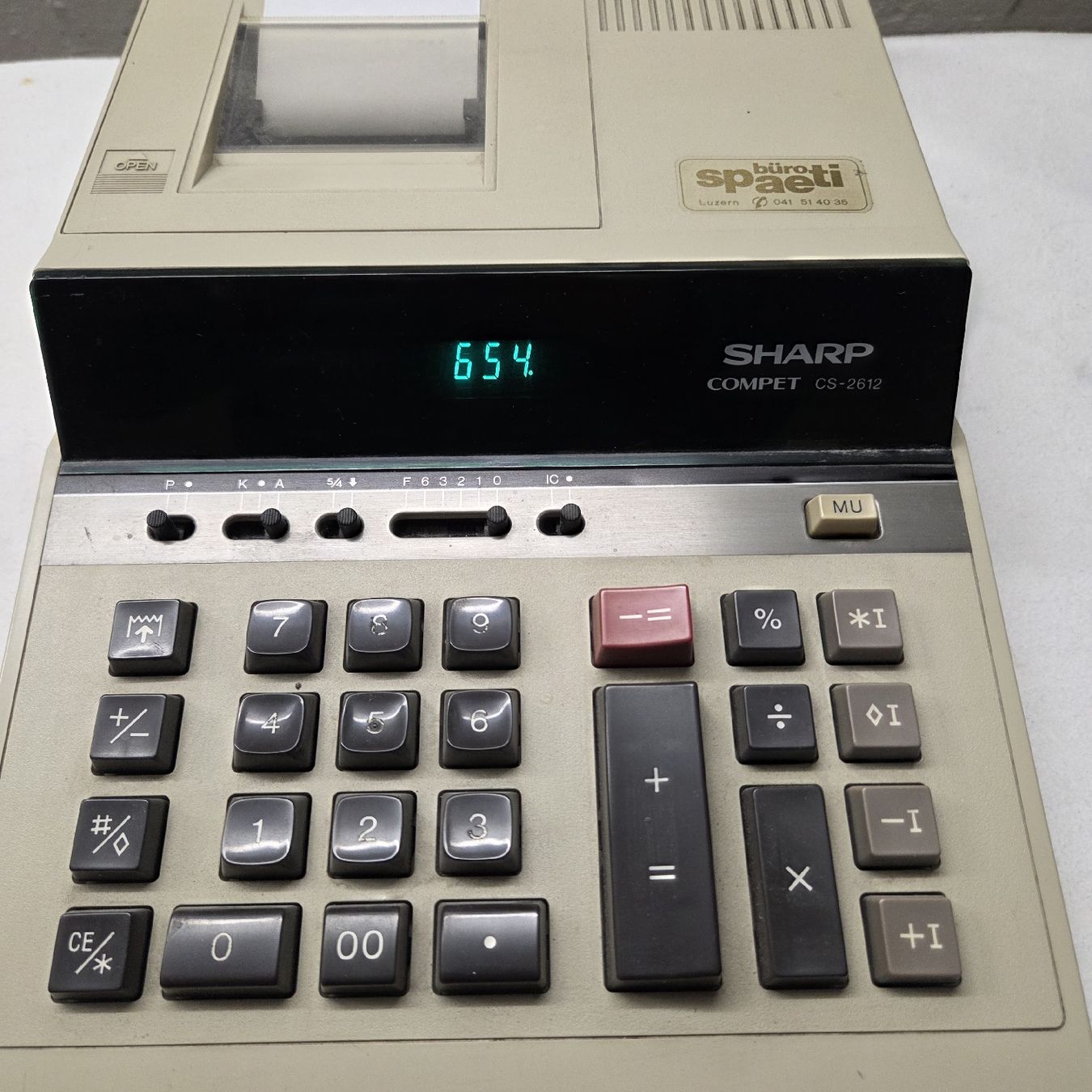 Sharp Taschenrechner: Sharp Compet CS-2612 Rechner mit Papierrolle Vintage.. – Gebraucht aus Stans von Ducati16 7