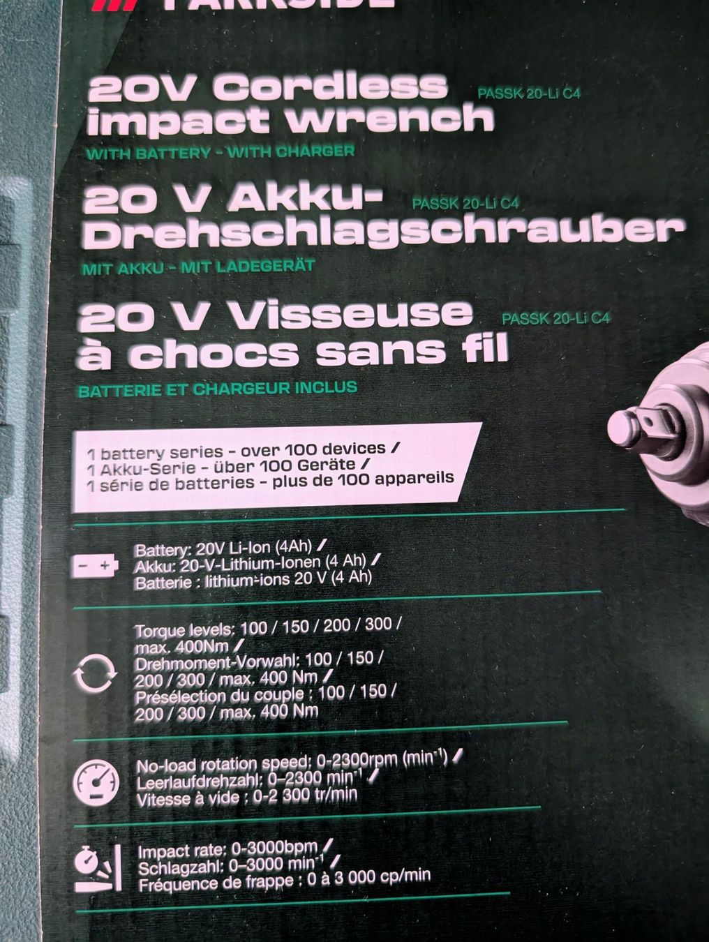 Parkside Alle Werkzeuge: Akku-Drehschlagschrauber PARKSIDE® 20 V – Neu und originalverpackt aus Zürich von Kharif 3