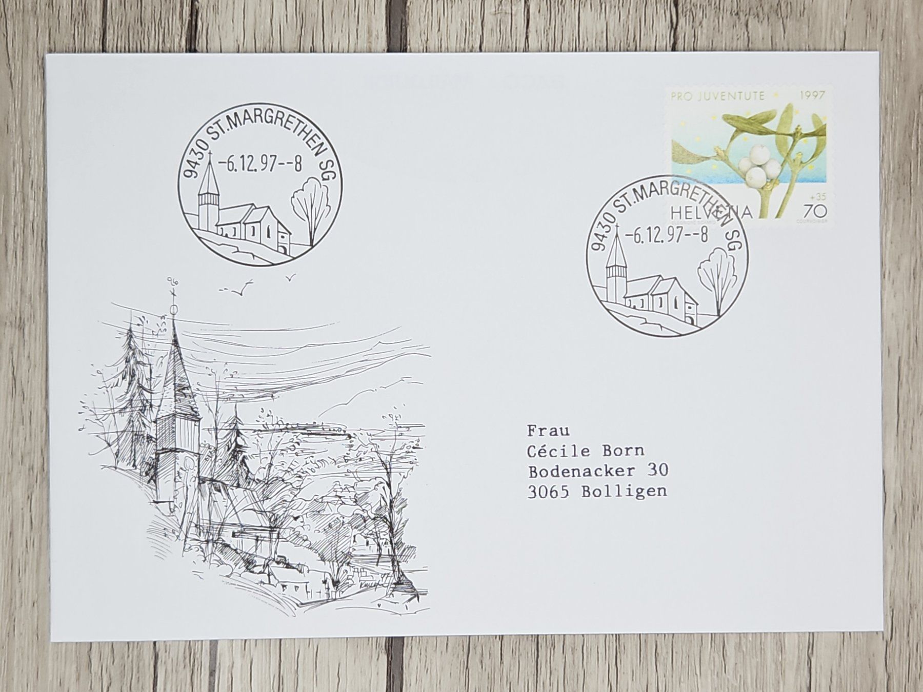 Tutti i francobolli: CL11 Enveloppe + Timbre Suisse 1997 – Usato da Cousset venduto da Patrick_Collections