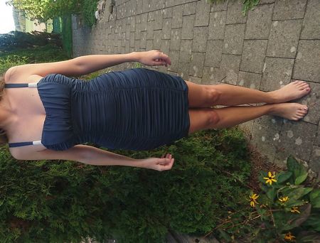 kurzes Kleid mit Raffungen, dunkelblau
